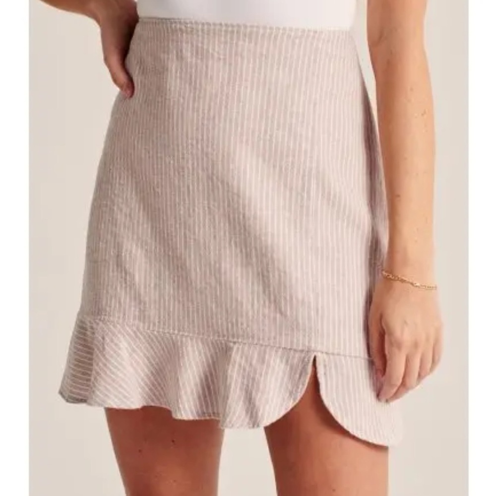 Abercrombie & Fitch Linen Stripe Mini Skirt